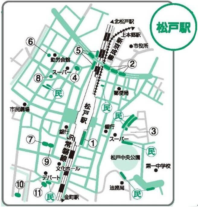 松戸駅の放置禁止区域