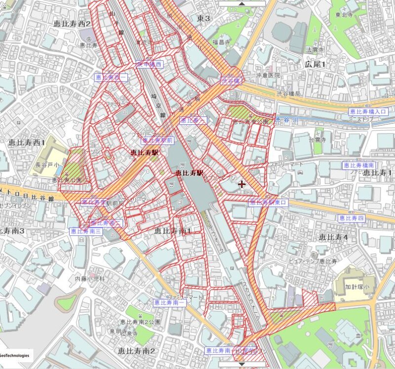 恵比寿駅の放置禁止区域
