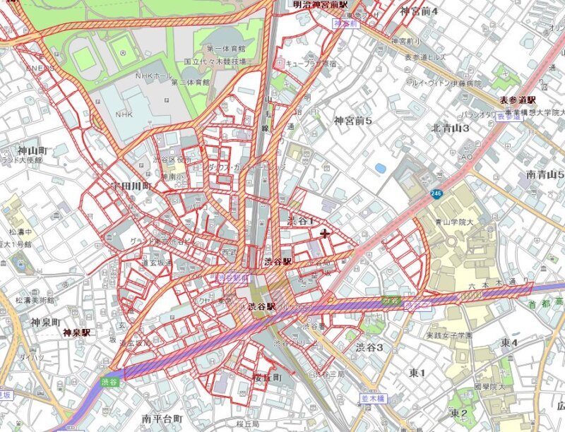 渋谷駅周辺の放置禁止区域